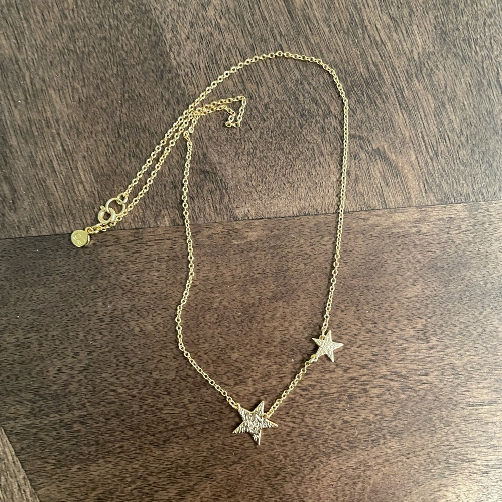 NWOT Gorjana Double Star Gold Plated Necklace